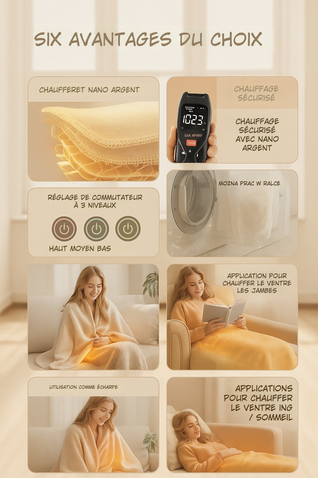 La Chaleur™ – Écharpe Chauffante Intelligente Premium